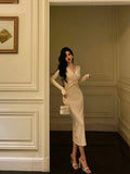 Hyphadao Sheath V Neckline Long Prom Dresses Birthday Outfits Evening Dress SD1037